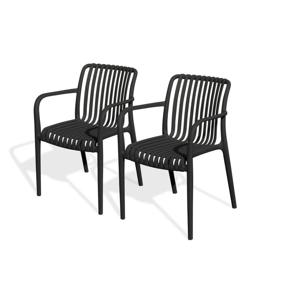 Lot de 2 fauteuils de jardin Tiago - Noir