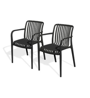 Lot de 2 fauteuils de jardin Tiago - Noir