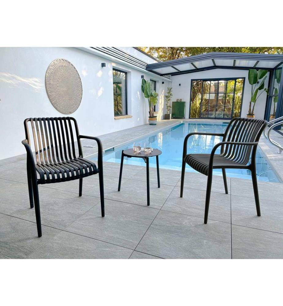 Lot de 2 fauteuils de jardin Tiago - Noir