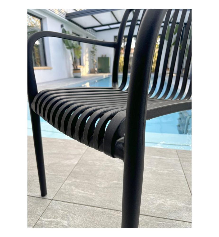 Lot de 2 fauteuils de jardin Tiago - Noir