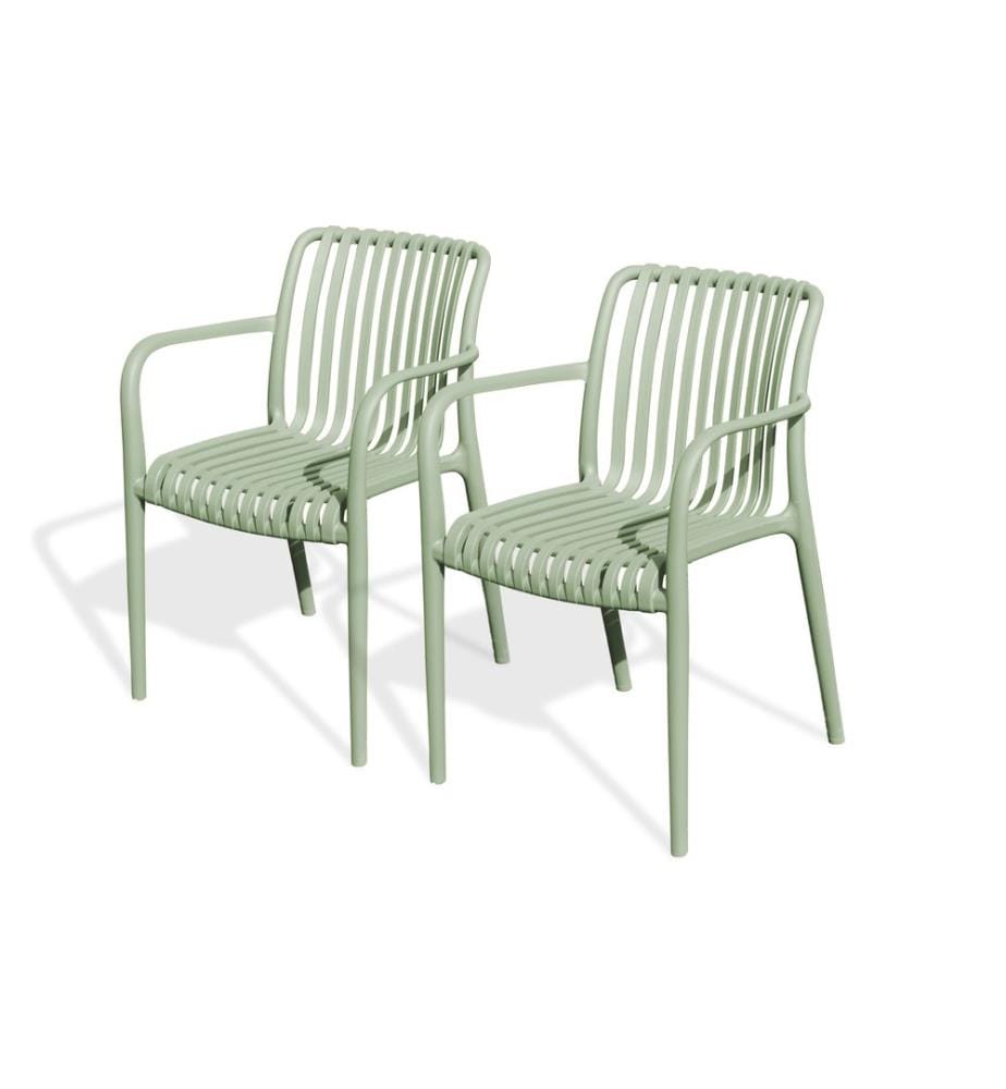 Lot de 2 fauteuils de jardin Tiago - Olive
