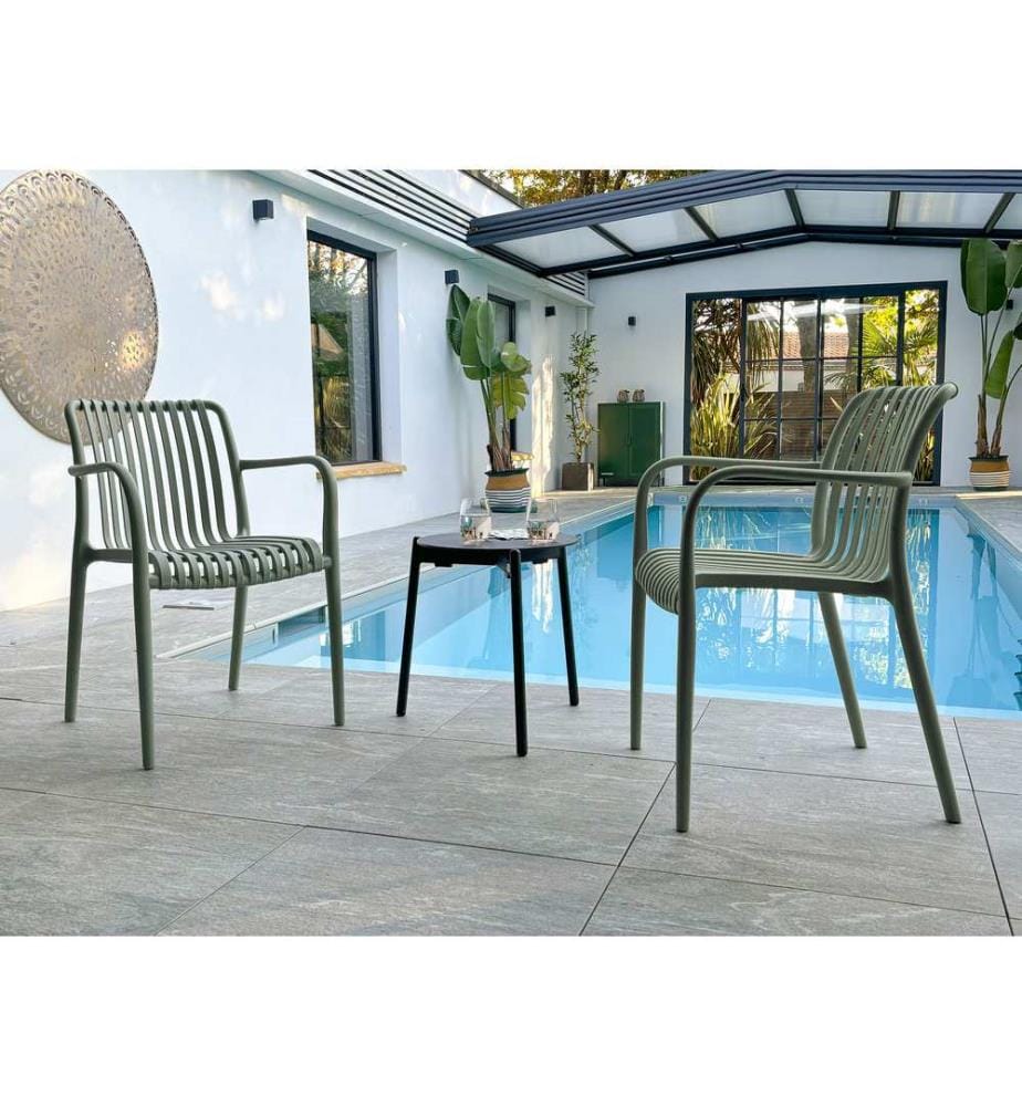 Lot de 2 fauteuils de jardin Tiago - Olive