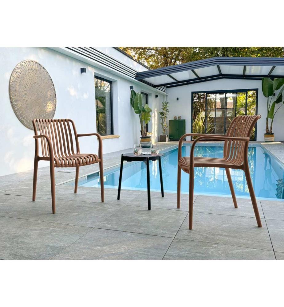 2er-Set Tiago-Gartensessel – Terrakotta
