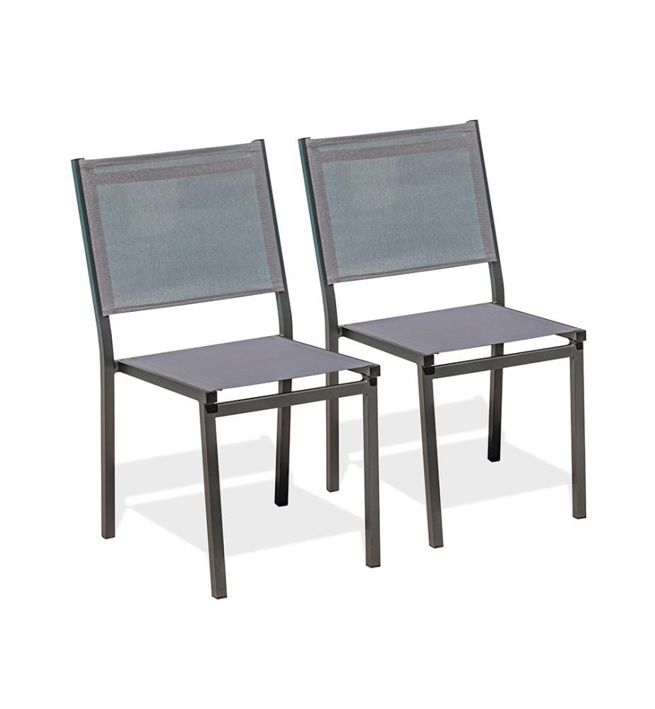 Lot de 2 chaises de jardin Tolède - Gris anthracite