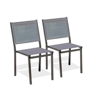 Lot de 2 chaises de jardin Tolède - Gris anthracite
