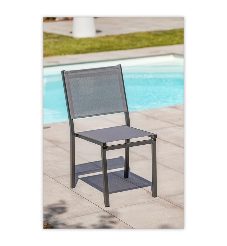 Lot de 2 chaises de jardin Tolède - Gris anthracite