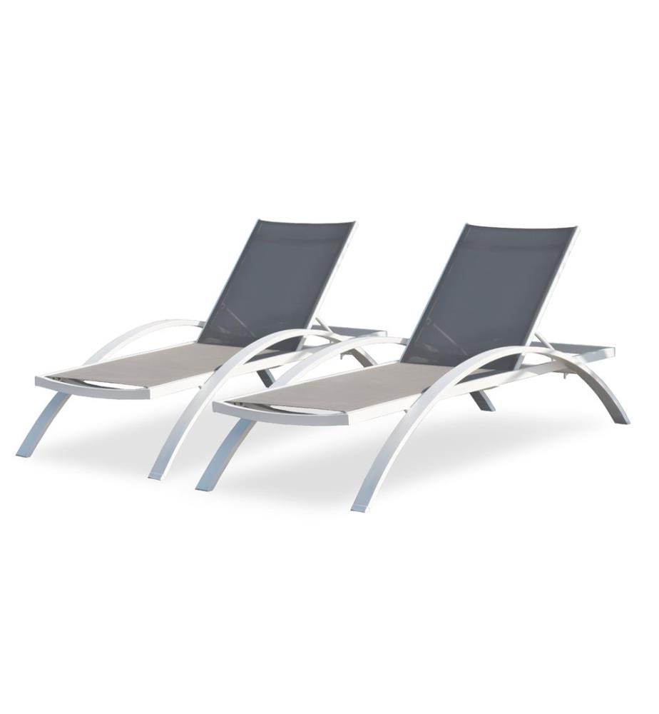 Lot de 2 bains de soleil Barcelona - Blanc