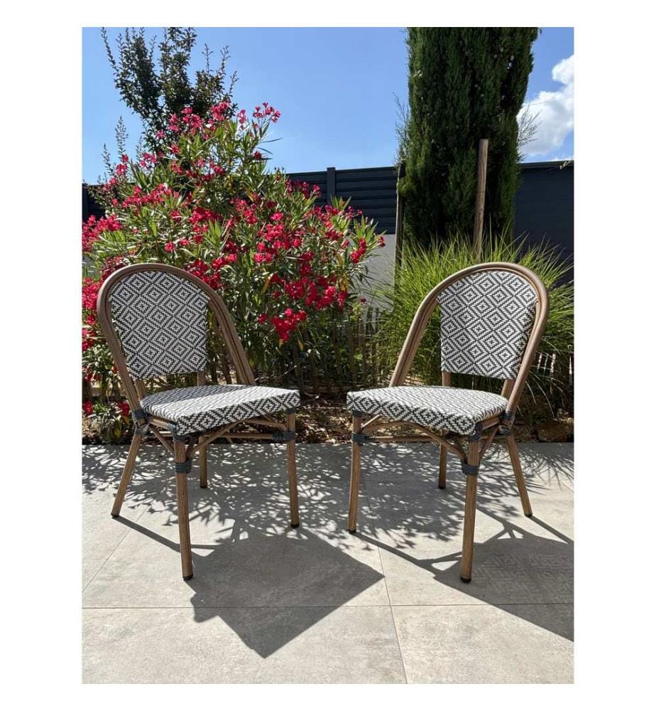 2er-Set Bistro-Gartensessel – Blau