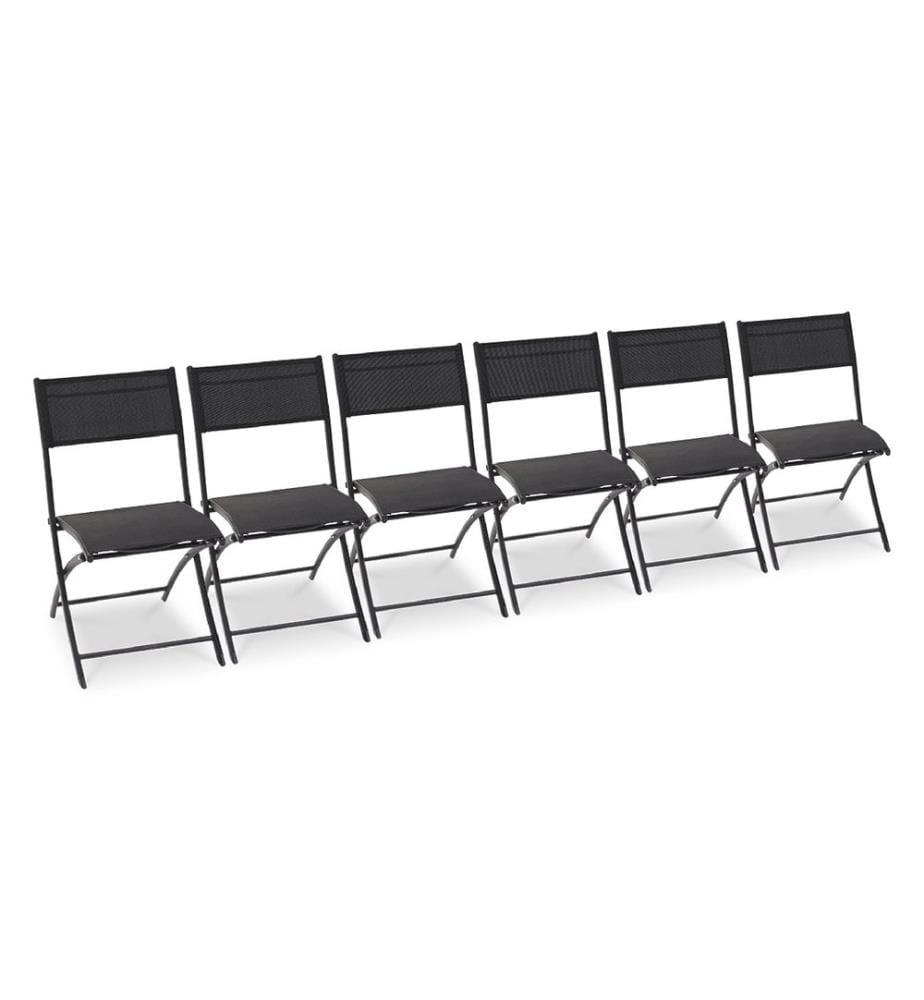 Lot de 6 chaises de jardin C43 - Gris anthracite