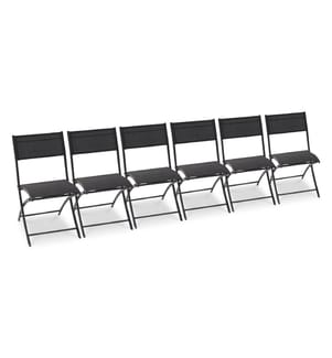Lot de 6 chaises de jardin C43 - Gris anthracite