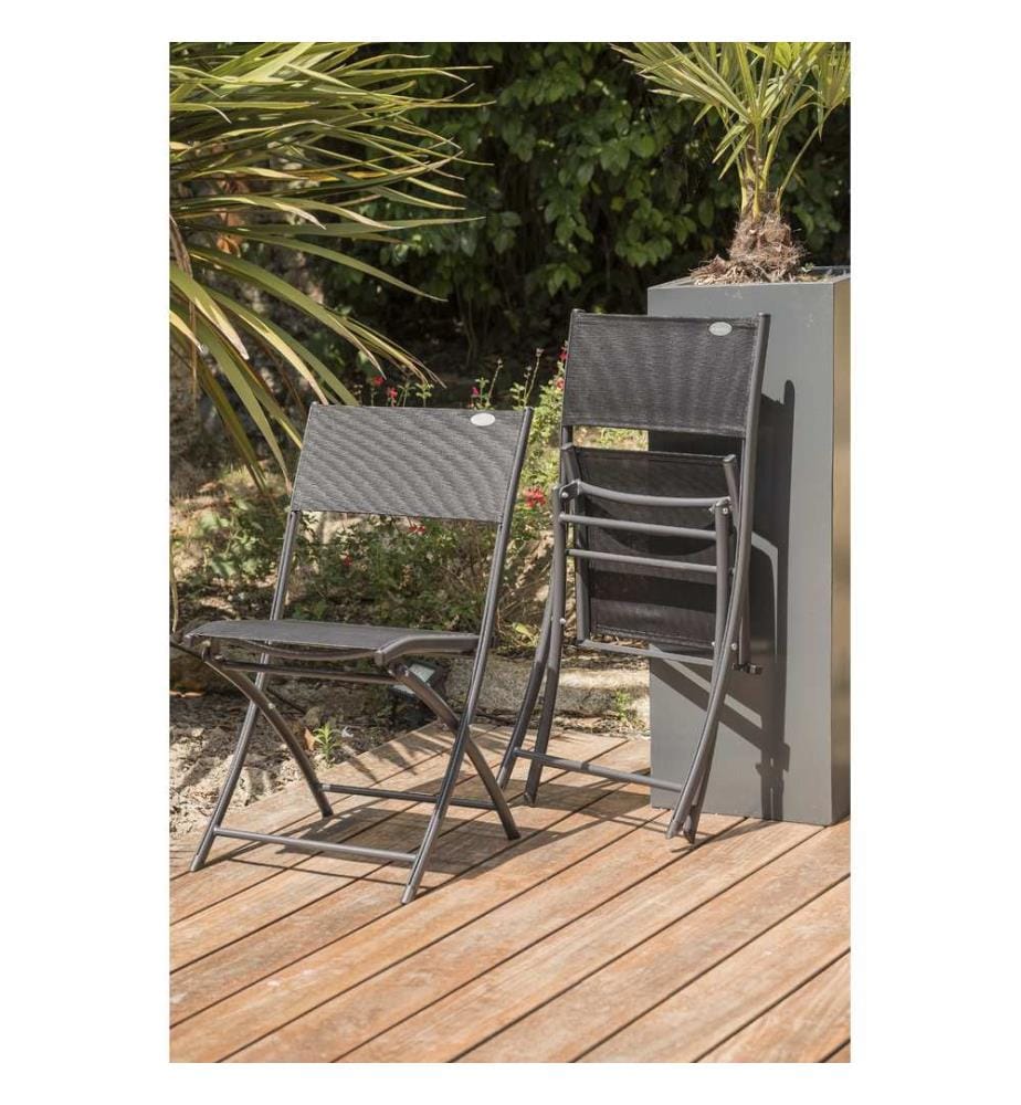 Lot de 6 chaises de jardin C43 - Gris anthracite