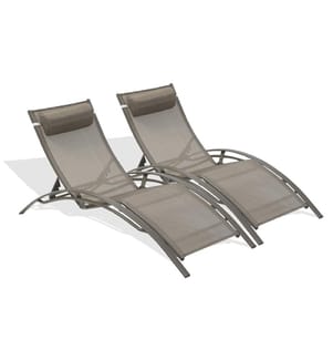 Lot de 2 bains de soleil CL76 - Cappuccino