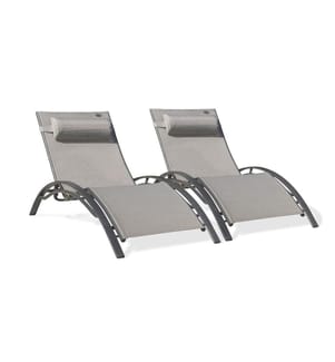 Lot de 2 bains de soleil CL76 - Gris
