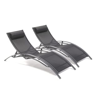 Lot de 2 bains de soleil CL76 - Noir