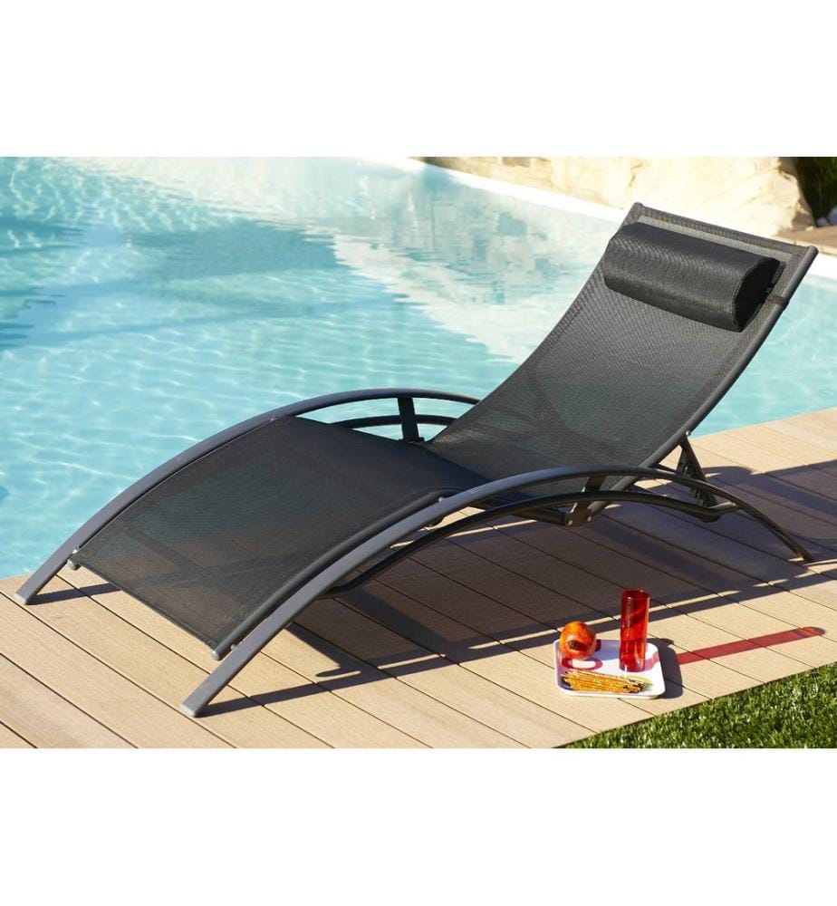 Lot de 2 bains de soleil CL76 - Noir