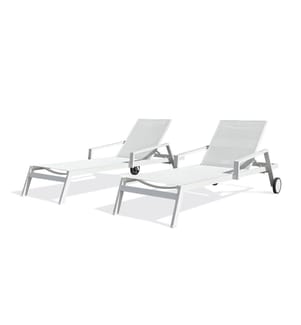 Lot de 2 bains de soleil Ibiza - Blanc