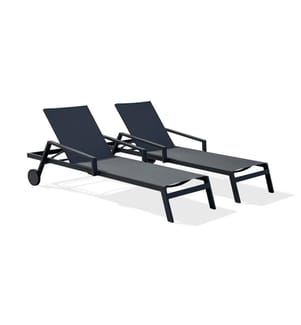 Lot de 2 bains de soleil Ibiza - Gris anthracite
