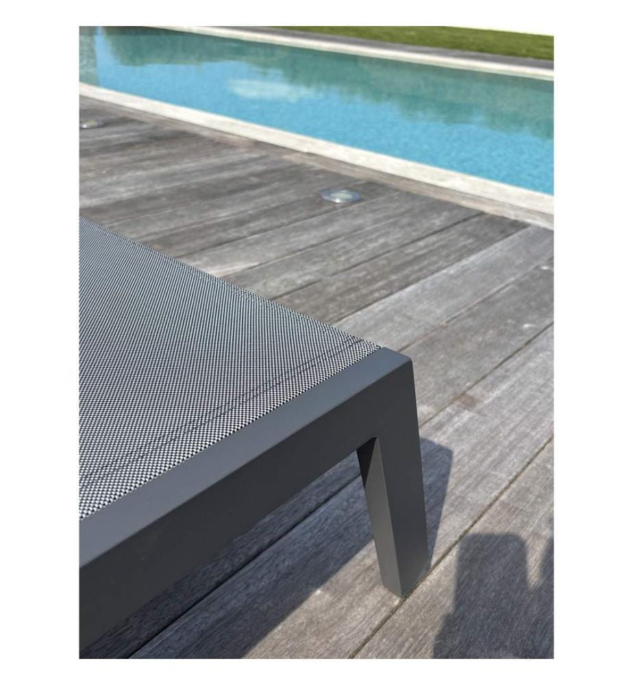 Lot de 2 bains de soleil Ibiza - Gris anthracite