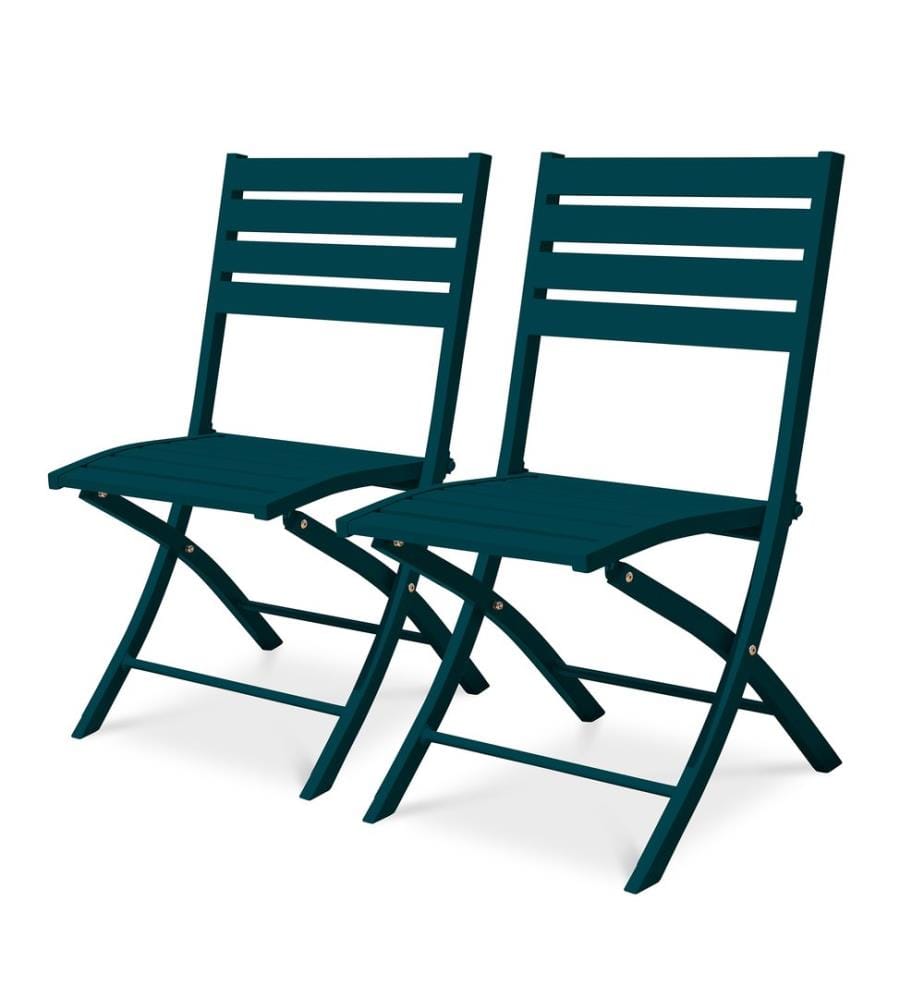 Lot de 2 chaises de jardin Marius - Bleu canard