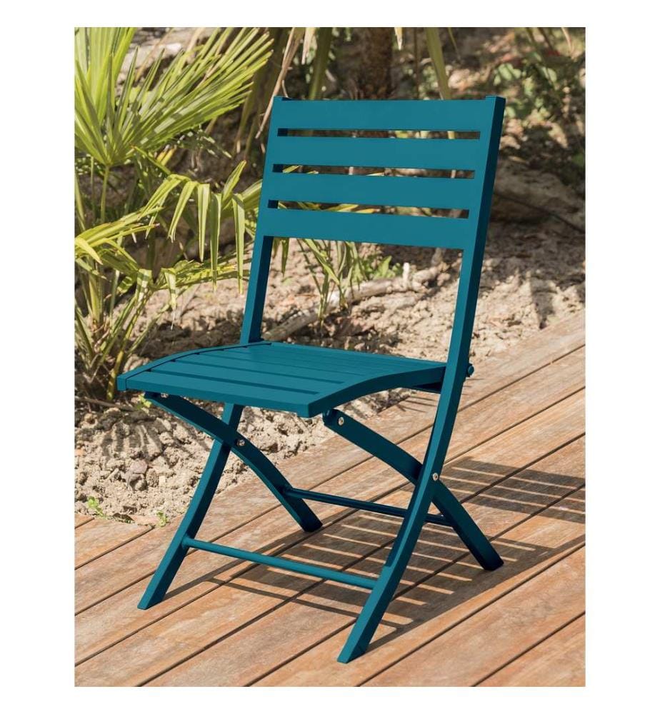 Lot de 2 chaises de jardin Marius - Bleu canard