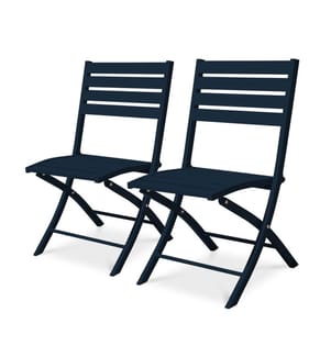 Lot de 2 chaises de jardin Marius - Bleu nuit