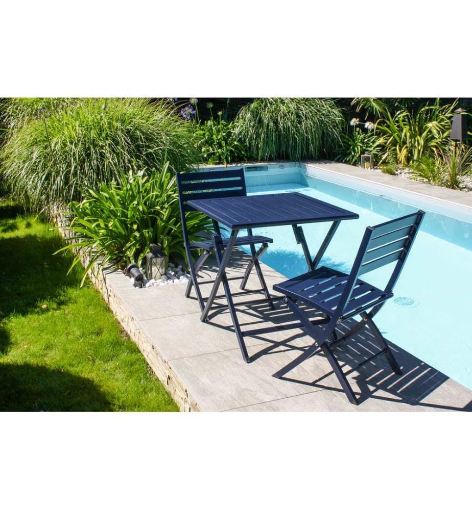 Lot de 2 chaises de jardin Marius - Bleu nuit