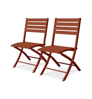 Lot de 2 chaises de jardin Marius - Terracotta