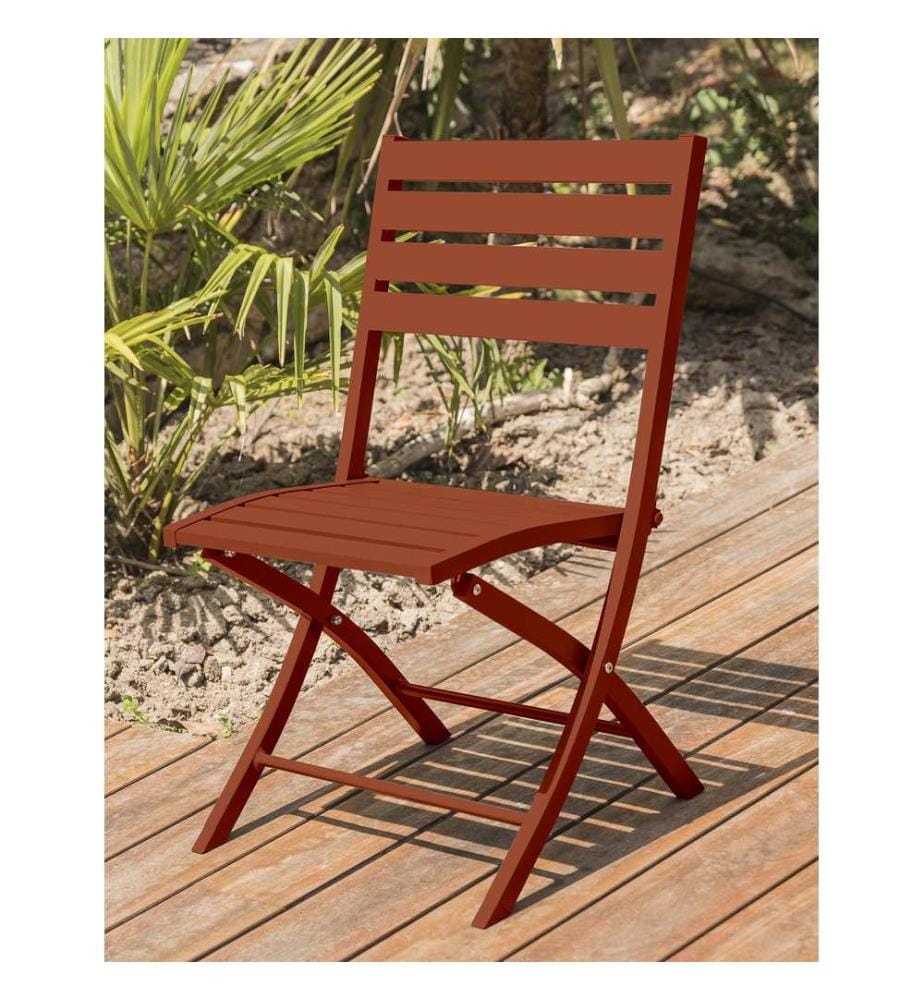 Lot de 2 chaises de jardin Marius - Terracotta