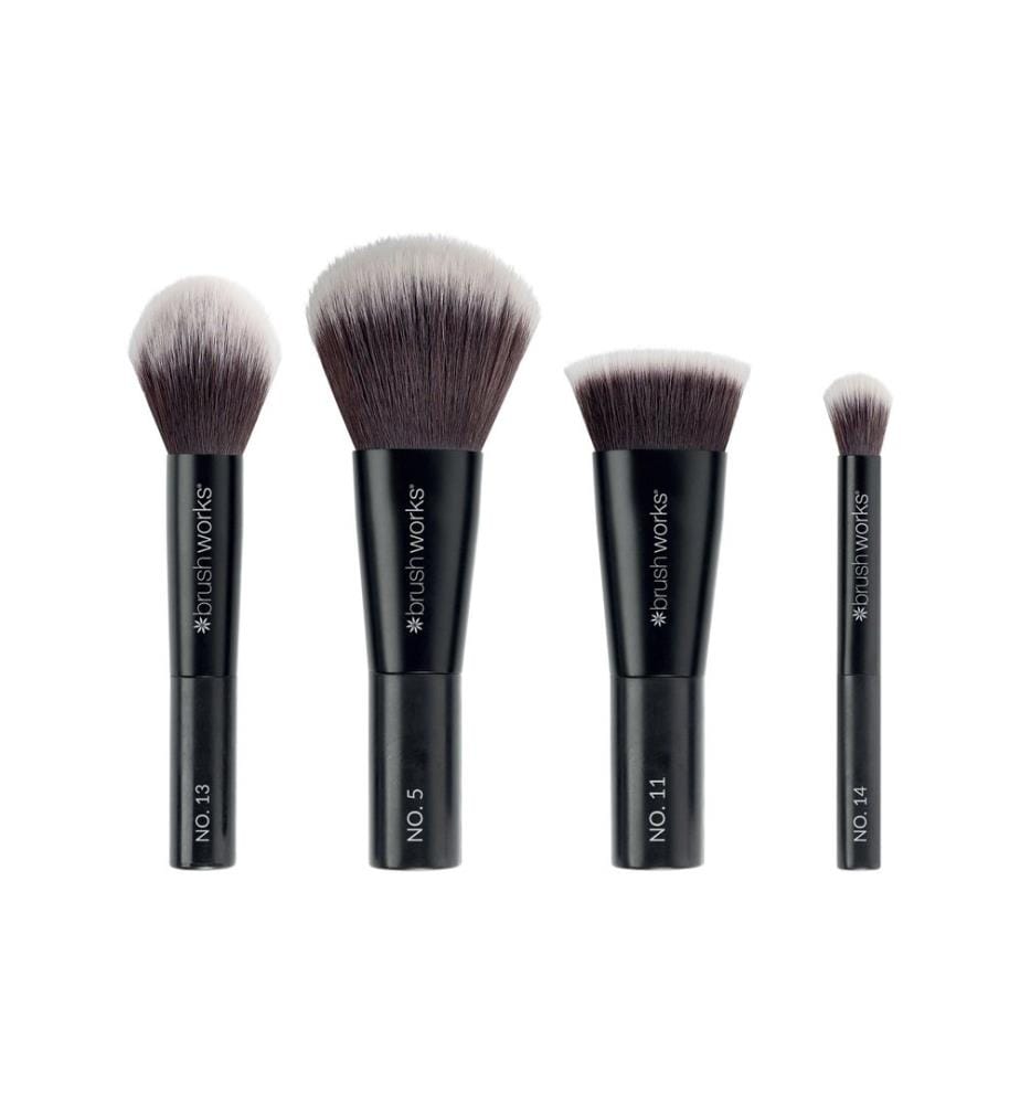 Brushworks Minis de maquillage On The Move Noir, 4 pièces