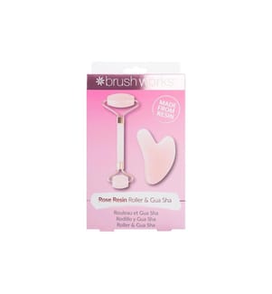 Brushworks Rouleau et Gua Sha Résine, résine de rose