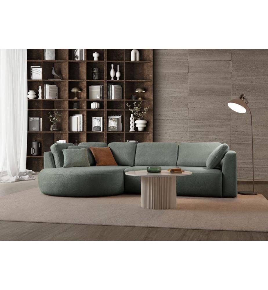 Ecksofa „Venezia“ (links) - Flüssiggrün