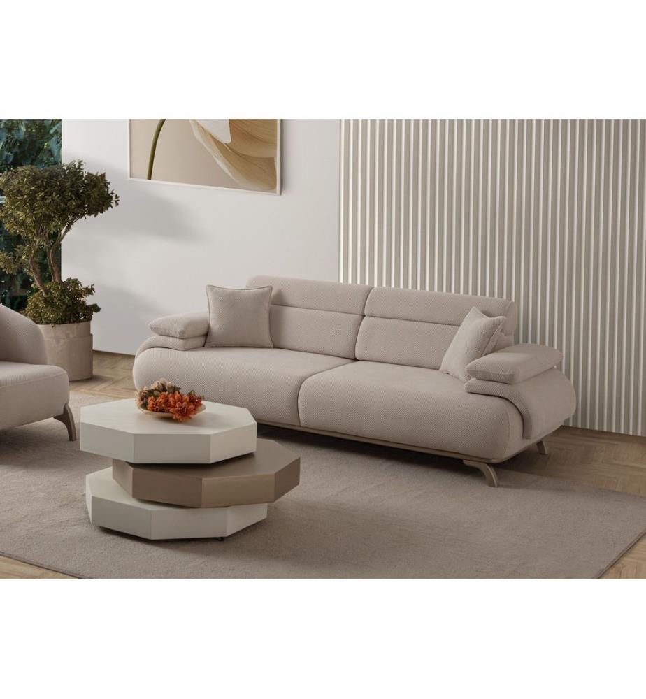 3-Sitzer-Sofa Bonjo Silver - Beige