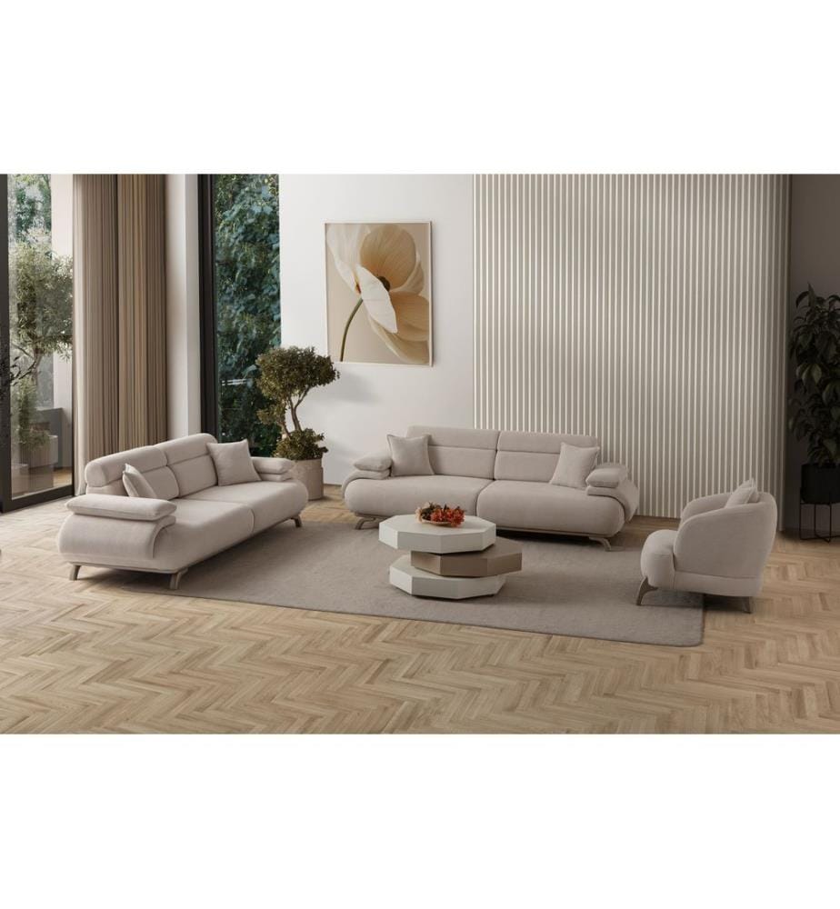 3-Sitzer-Sofa Bonjo Silver - Beige