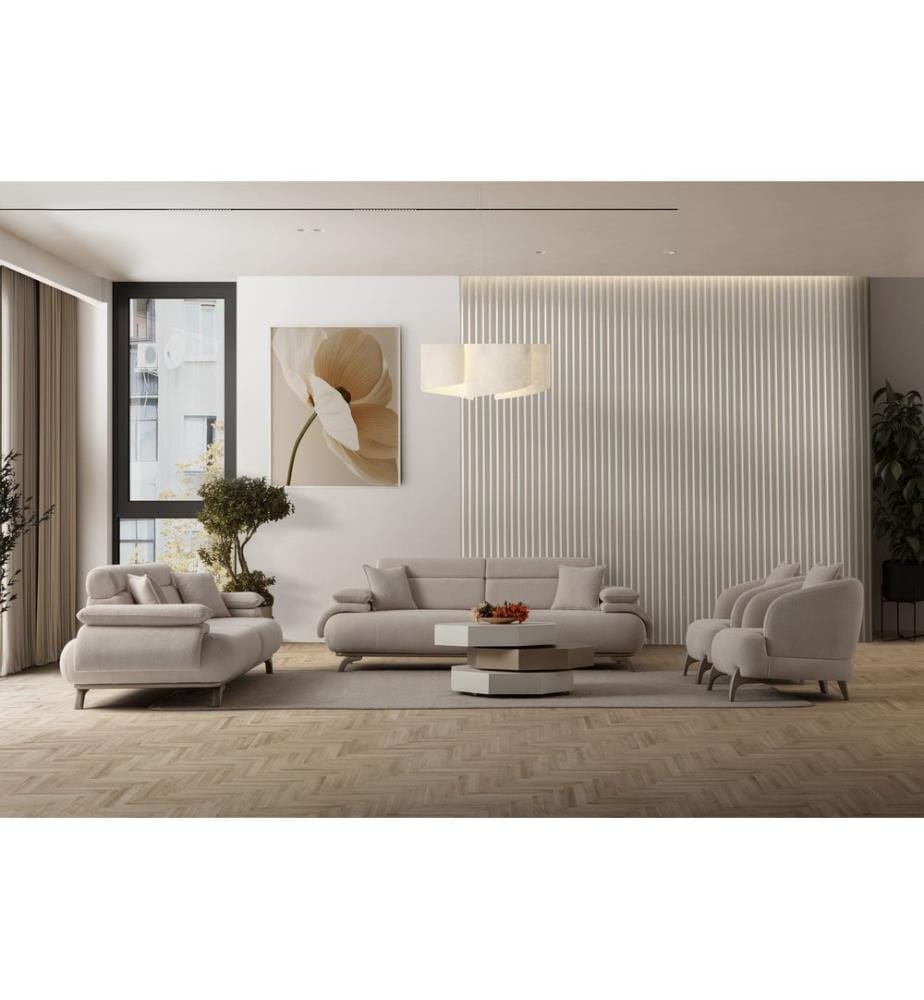 3-Sitzer-Sofa Bonjo Silver - Beige