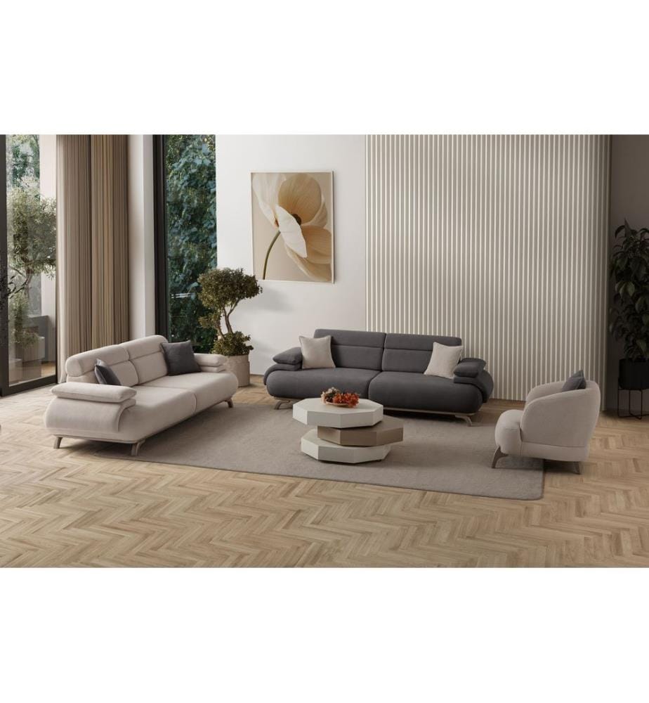 3-Sitzer-Sofa Bonjo Silver - Anthrazit