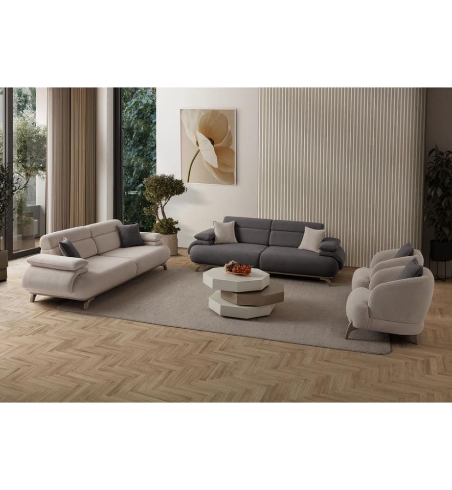 3-Sitzer-Sofa Bonjo Silver - Anthrazit
