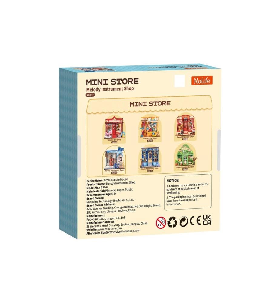 Rolife Building Kit Melody Instrument Shop Wood Building Kit 63 Pieces