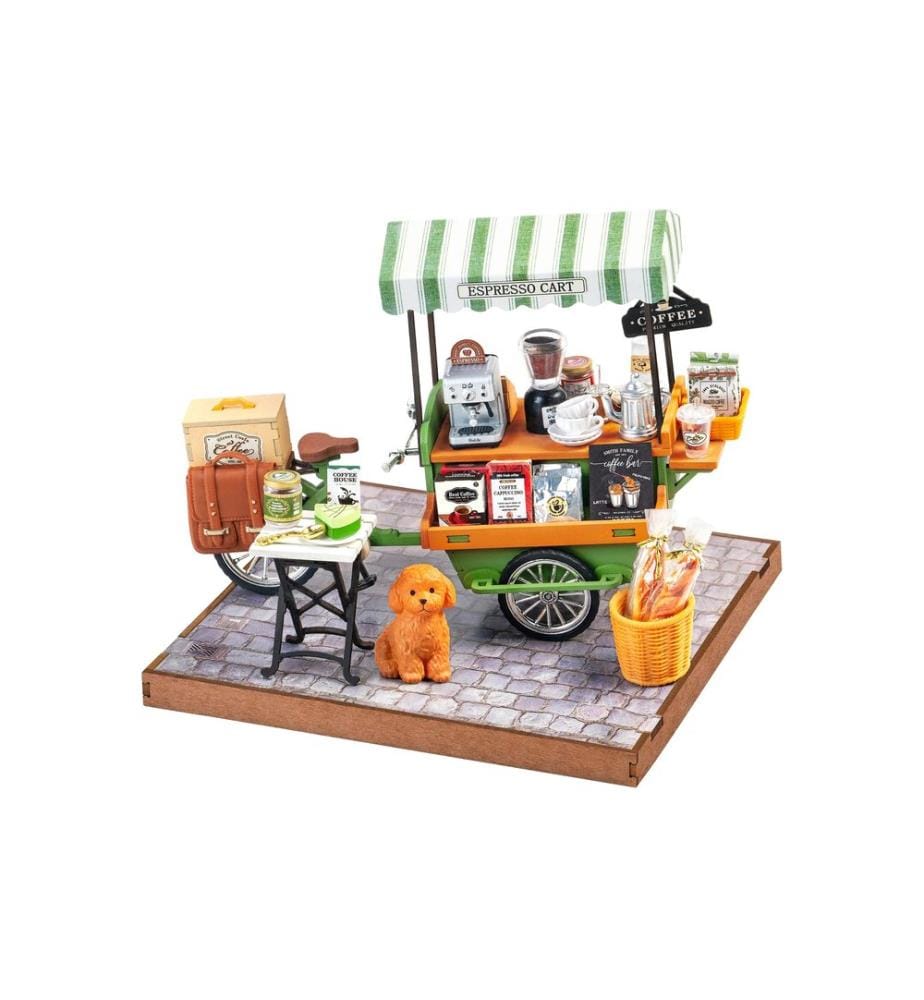 Rolife Building Kit Aromatic Coffee Cart 1:20