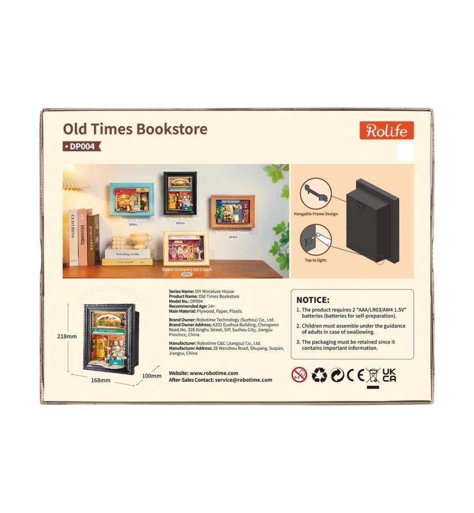 Rolife Building Kit Old Times Bookstore with LED