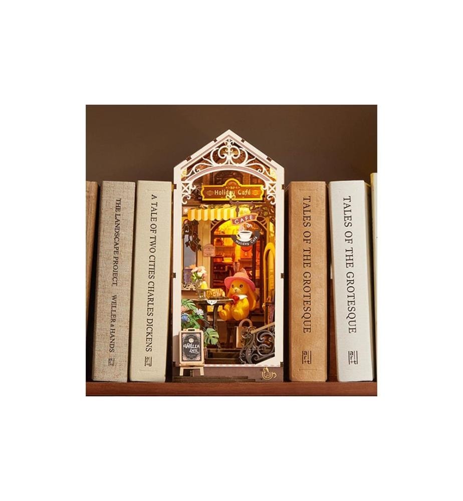 Rolife Building Kit Holiday Café Wood Building Kit Book Nook