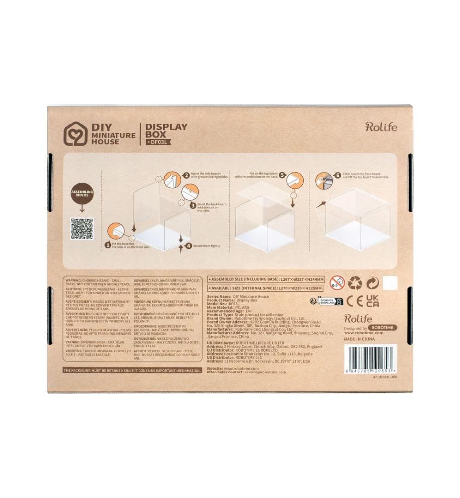 Rolife Assembly Kits Presentation Box 287 x 237 x 244 mm Transparent