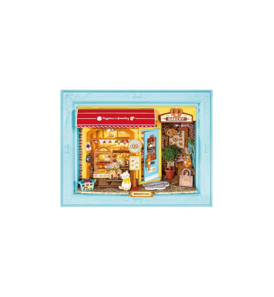 Rolife Building Kit Fluffy Cat Bakery Shadow Frame Bakery