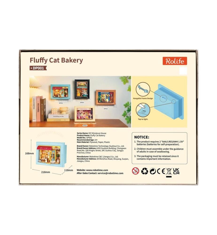 Rolife Building Kit Fluffy Cat Bakery Shadow Frame Bakery