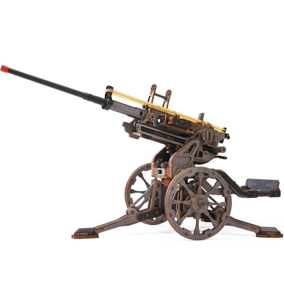Rolife Building Kit Antiaircraft Gun Mechanical Wooden Building Kit