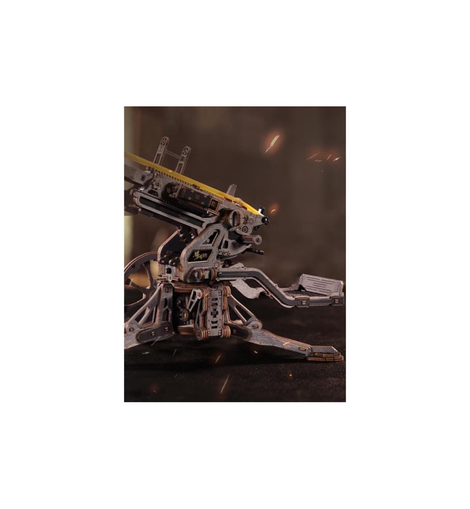 Rolife Building Kit Antiaircraft Gun Mechanical Wooden Building Kit