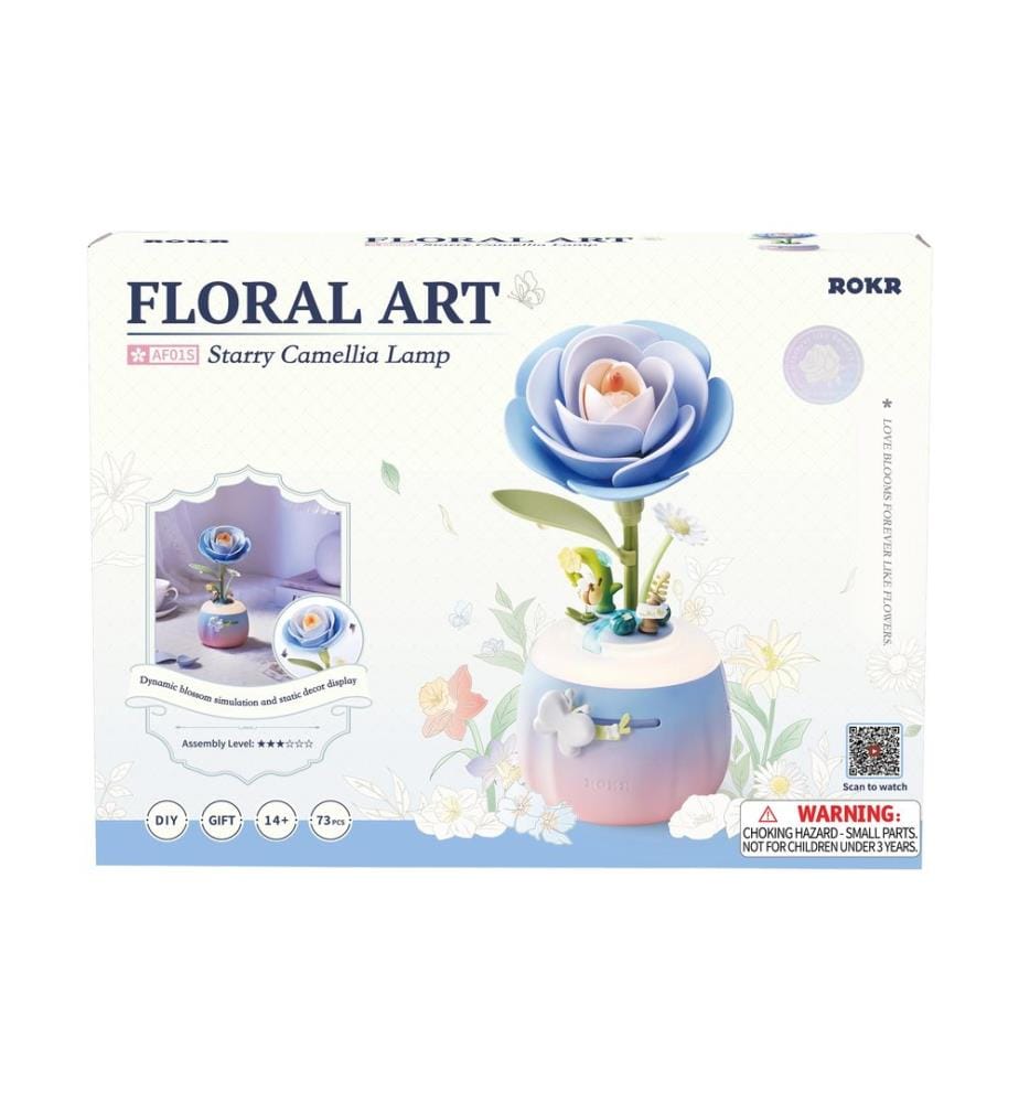 Rolife Bausatz Starry Camellia Lamp 3D-Blumen-Nachtlicht