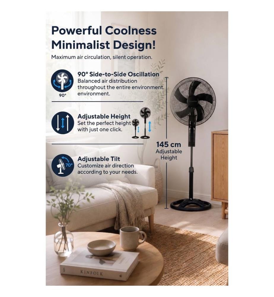 Ventilator, Schwarz, 100 % ABS