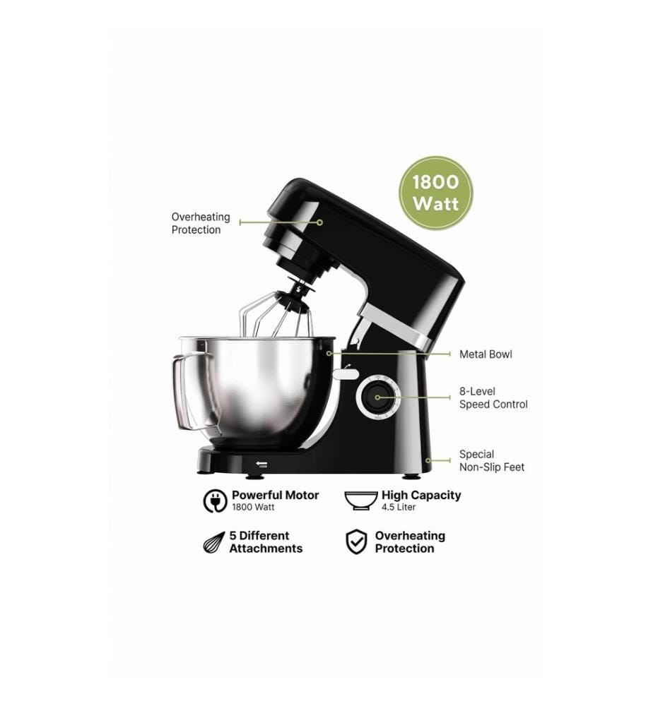 Impastatrice planetaria, nera, Materiale: ABS
