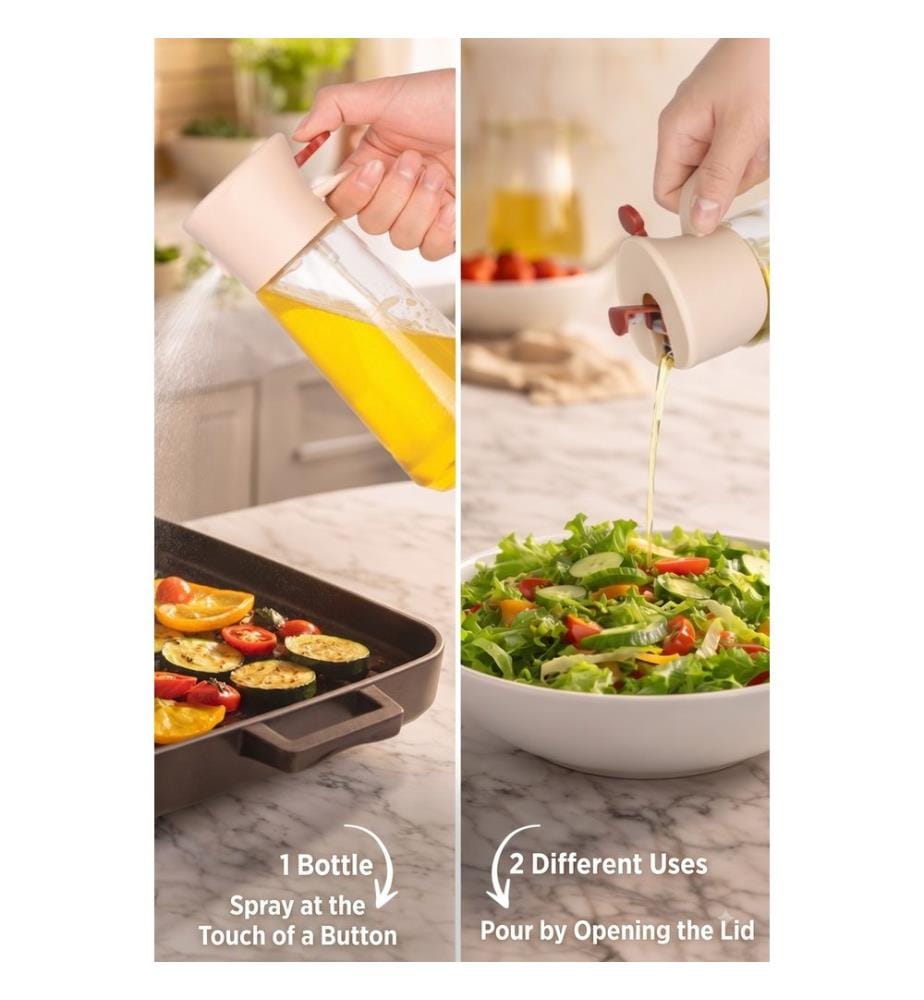 Dosatore per olio, beige, materiale: vetro