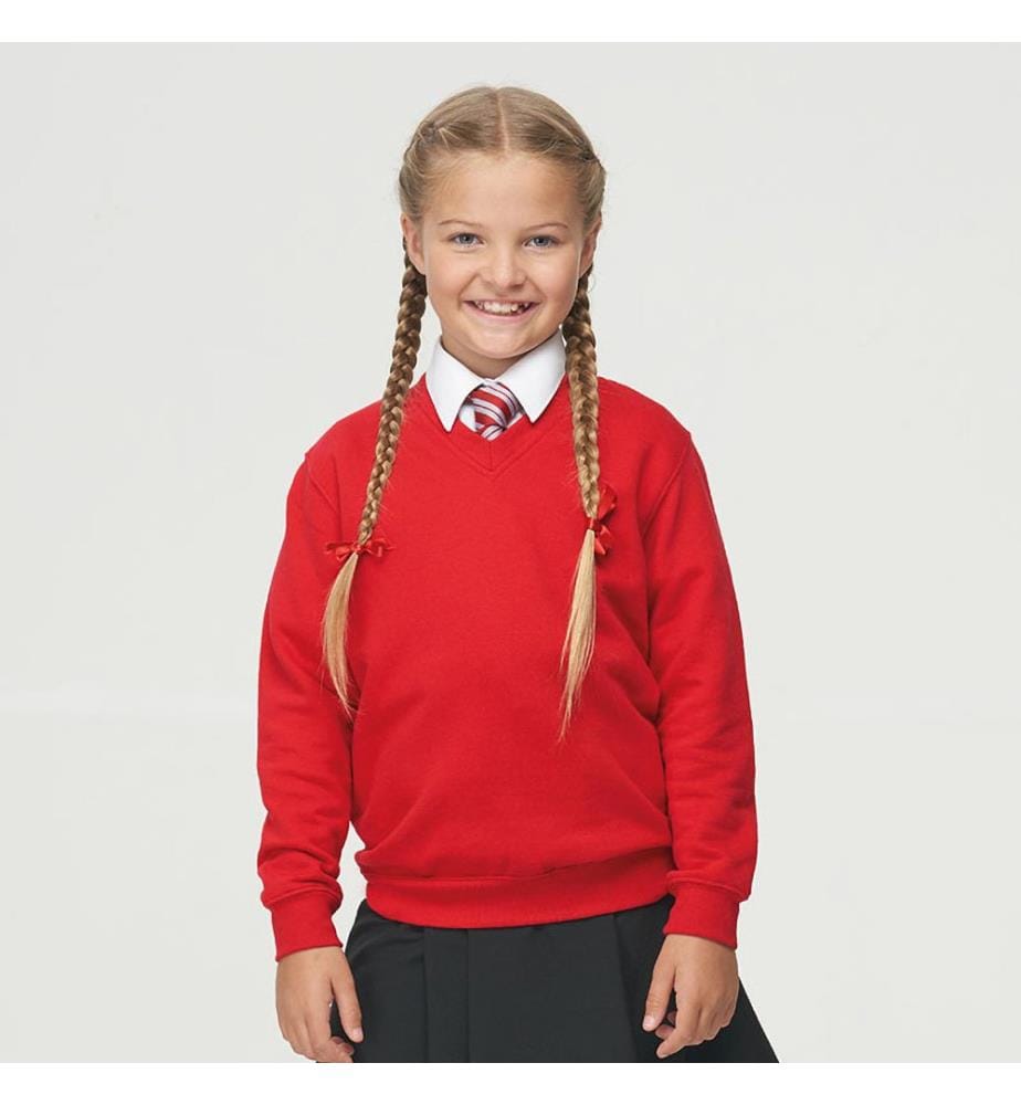 AWDis Academy Kinder Junior Schul Sweatshirt mit V-Ausschnitt